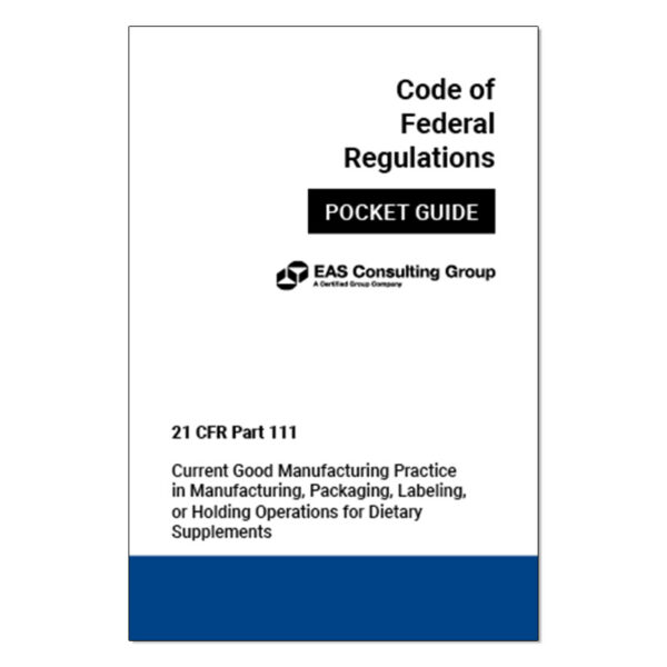 EAS Pocket Guide 21 CFR 111 Cover