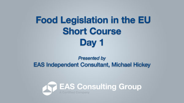 Food Legislation in the EU - Short Course