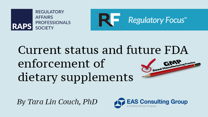 Tara Couch Discusses FDA Enforcement of Dietary Supplements in RAPS Regulatory Focus