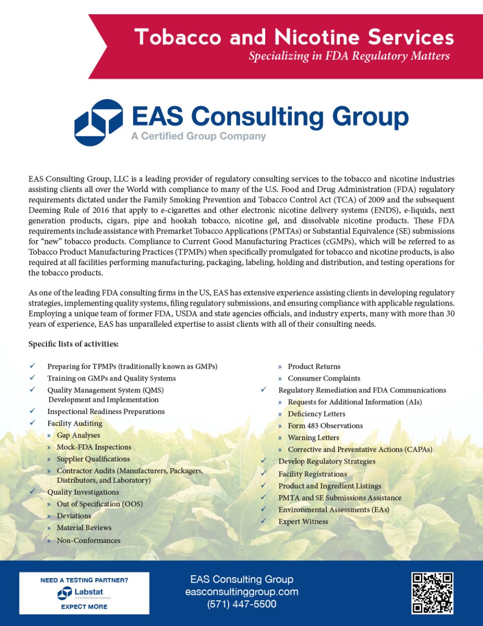 Tobacco EAS Consulting Group