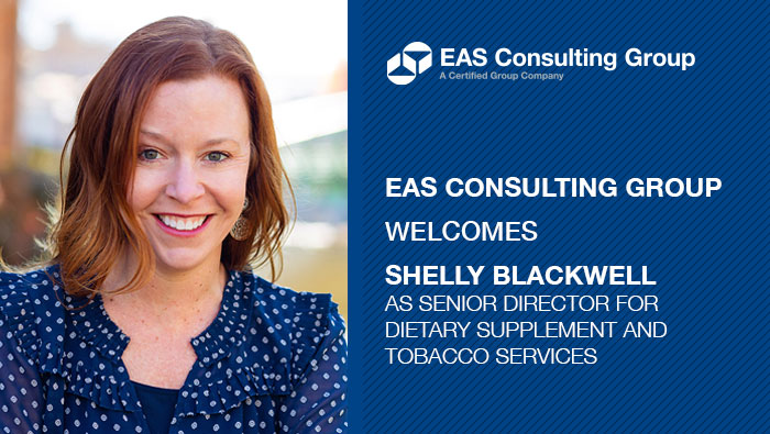 EAS Welcomes Shelly Blackwell as Senior Director for Dietary Supplement and Tobacco Services